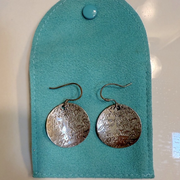 Tiffany & Co. Jewelry - Authentic Tiffany & Co notes large wavy circle dangle hook earrings.